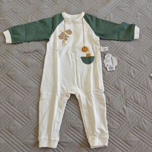 Charming Kids Footie in White and Green